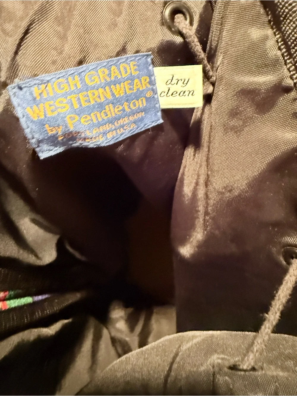 Pendleton High Grade Western Wear drawstring bag is a vintage wool piece